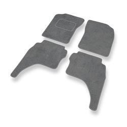 Tapis de sol velours pour Toyota Hilux VI (1997-2005) - Premium tapis de voiture - gris - DGS Autodywan