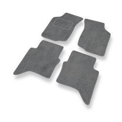 Tapis de sol velours pour Toyota Hilux VII (2005-2016) - Premium tapis de voiture - gris - DGS Autodywan