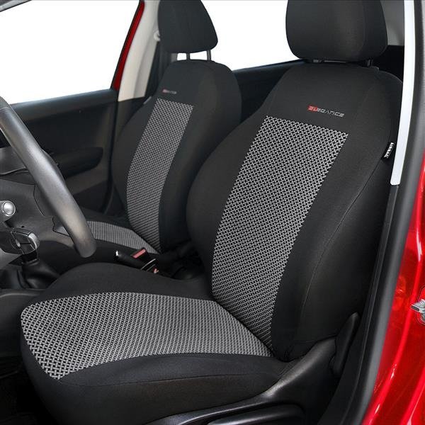 Ensemble: tapis de voiture en caoutchouc + housses de siège confectionnées  sur mesure pour Seat Alhambra Van (1996-2010) - Elegance - P-4 - 7 sièges