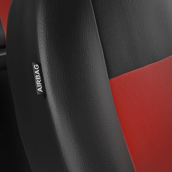 Housses de siège deux-colorés pour Renault Clio - noir rouge