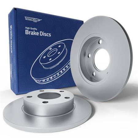 2x Les disques de frein pour Audi A4 B7 Avant, Cabriolet, Berline (2004-2009) - pleine - 245mm - Tomex - TX 71-71 (essieu arrière)