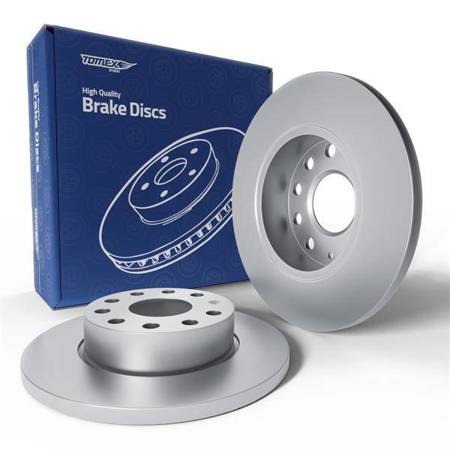2x Les disques de frein pour Volkswagen Caddy III Break, Van (2004-2015) - pleine - 256mm - Tomex - TX 70-79 (essieu avant)