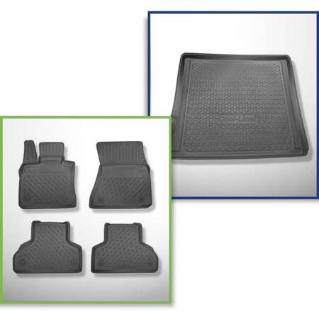 Ensemble: tapis de voiture en TPE + tapis de coffre pour BMW X5 E70 SAV (04.2007-09.2013) - Aristar - Cool liner - 5/7 places (3e rangée abaissée)