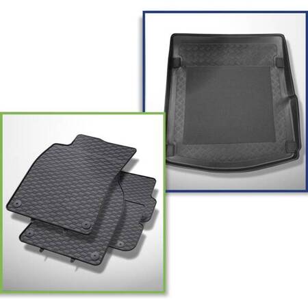 Ensemble: tapis de voiture en caoutchouc geyer&hosaja + tapis de coffre aristar pour Audi A6 C6 II Berline (2006-2011) - Standard - aussi pour la version Quattro