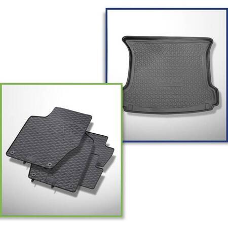 Ensemble: tapis de voiture en caoutchouc geyer&hosaja + tapis de coffre aristar pour Peugeot 308 I SW (2008-05.2014) - Cool liner - seulement 5 places; sans la possibilité d'installer la 3e rangée de sieges; 2e rangée de sieges non coulissante