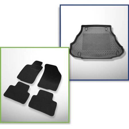 Ensemble: tapis feutre + tapis de coffre pour Alfa Romeo GT (02.2004-2010) 3 porte - Standard - sans caisson de graves