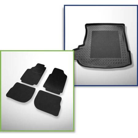 Ensemble: tapis feutre + tapis de coffre pour Audi A6 I C4 (1994-1997) 4 porte - Standard