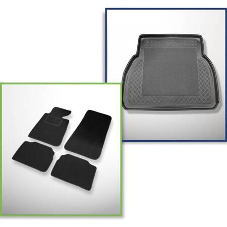 Ensemble: tapis velours + tapis de coffre pour BMW 5 E34 (1992-1996) 5 porte - Standard