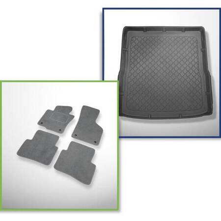 Ensemble: tapis velours + tapis de coffre pour Volkswagen Passat B6 (2005-09.2010) 5 porte - Guardliner