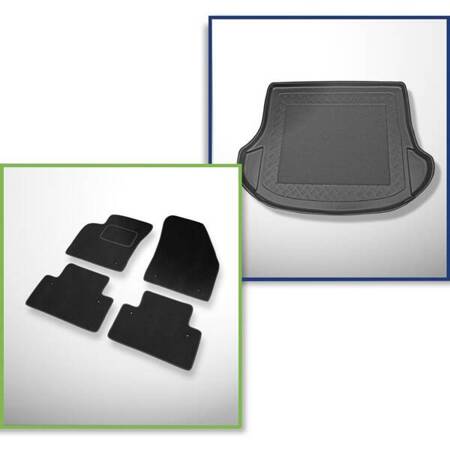 Ensemble: tapis velours + tapis de coffre pour Volvo S40 II (2004-06.2012) 4 porte - Standard