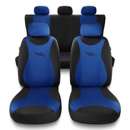 Housses de siège universelles pour Alfa Romeo Stelvio (2017-2019) - housse siege voiture universelles - couverture siege - bleu - Auto-Dekor - Turbo