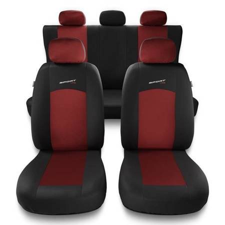 Housses de siège universelles pour Audi A3 8L, 8P, 8V (1996-2019) - housse siege voiture universelles - couverture siege - rouge - Auto-Dekor - Sport Line