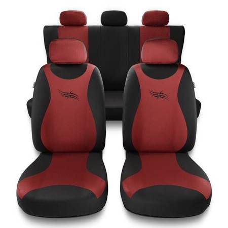 Housses de siège universelles pour Ford Fiesta MK5, MK6, MK7, MK8 (1999-2019) - housse siege voiture universelles - couverture siege - rouge - Auto-Dekor - Turbo