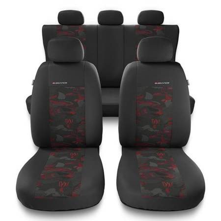 Housses de siège universelles pour Volkswagen T-ROC (2017-2019) - housse siege voiture universelles - couverture siege - rouge - Auto-Dekor - Elegance