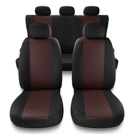 Housses de siège universelles pour Volkswagen Touareg I, II, III (2002-2019) - housse siege voiture universelles - couverture siege - rouge - Auto-Dekor - Profi