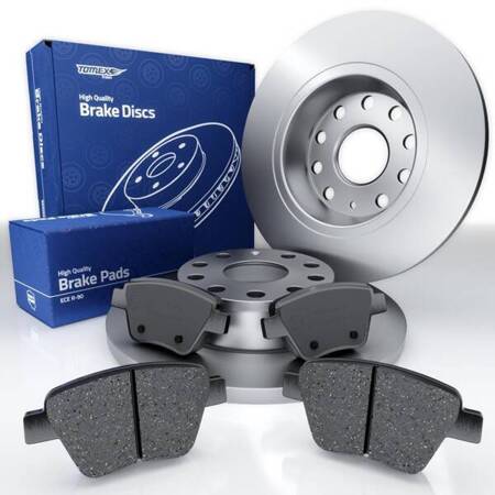 Plaquettes + disques de frein pour Audi A3 8P Hayon, Cabriolet, Sportback (2003-2013) - Tomex - TX 16-59 + TX 72-45 (essieu arrière)