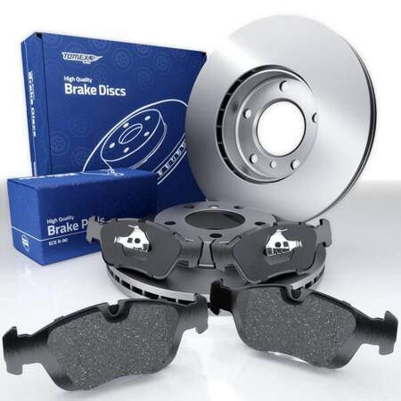 Plaquettes + disques de frein pour BMW 3 E36 Compact (1997-1997) - Tomex - TX 12-05 + TX 71-02 (essieu avant)