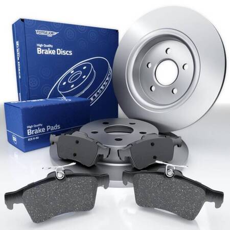 Plaquettes + disques de frein pour Ford Focus III Hayon, Hayon, Break, Liftback, Berline, Break, Berline (2010-2019) - Tomex - TX 14-28 + TX 72-98 (essieu arrière)