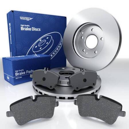 Plaquettes + disques de frein pour Mercedes-Benz CLK C209 Coupé (2002-2009) - Tomex - TX 12-78 + TX 71-06 (essieu avant)