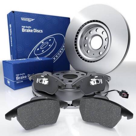 Plaquettes + disques de frein pour Skoda Superb II Break, Liftback (2008-2015) - Tomex - TX 13-11 + TX 71-12 (essieu avant)