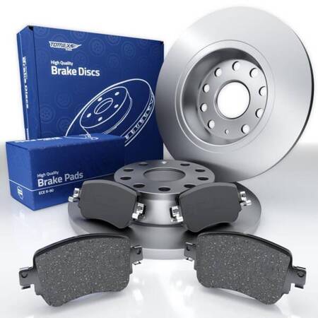 Plaquettes + disques de frein pour Volkswagen Caddy Alltrack Break, Van (2015-2020) - Tomex - TX 17-32 + TX 72-45 (essieu arrière)