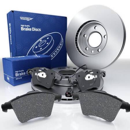 Plaquettes + disques de frein pour Volkswagen Transporter V Van (2009-2015) - Tomex - TX 13-93 + TX 71-04 (essieu avant)