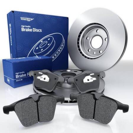 Plaquettes + disques de frein pour Volvo XC70 II Crossover (2007-2016) - Tomex - TX 16-64 + TX 71-56 (essieu avant)