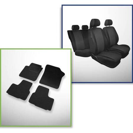 Set: tapis feutre + housses de siege confectionnees sur mesure pour Seat Mii Hayon (2011-2018) – Practic - deuxième rangée - banquette complète