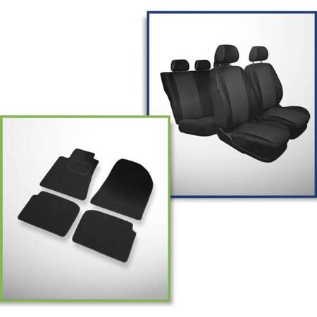 Set: tapis feutre + housses de siege confectionnees sur mesure pour Toyota Avensis II Berline (2003-2008) – Practic