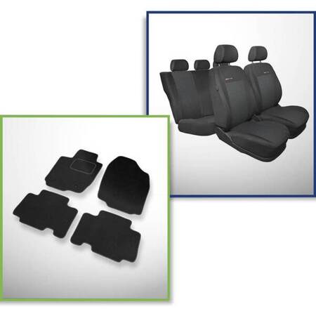 Set: tapis velours + housses de siege confectionnees sur mesure pour Toyota RAV4 III SUV (2006-2012) – Elegance P-3