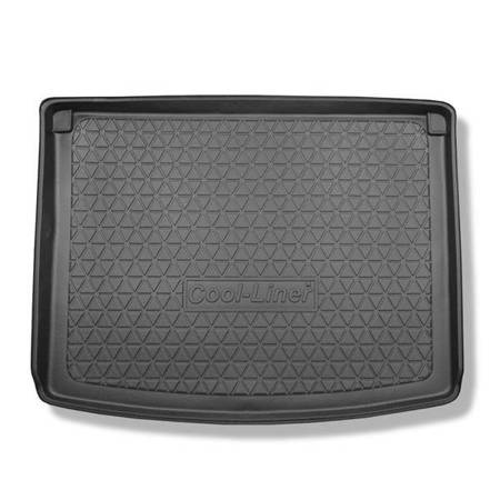 Tapis de coffre pour Volkswagen Caddy Life Mixt, Comfortline Mixt, Trendline Mixt Break (2004-10.2020) - bac de coffre - protection de coffre voiture - Aristar - Cool liner - 5 places; insonorisation sur les parois du coffre; avec la grille d'usine derrie