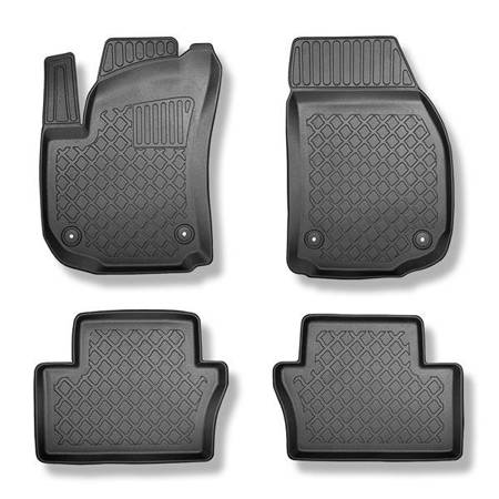 Tapis de sol en TPE pour Opel Zafira B Monospace (05.2005-2014) - tapis de voiture - noir - Aristar - Guardliner - 5 ou 7 sièges; sans la troisième rangée de sièges