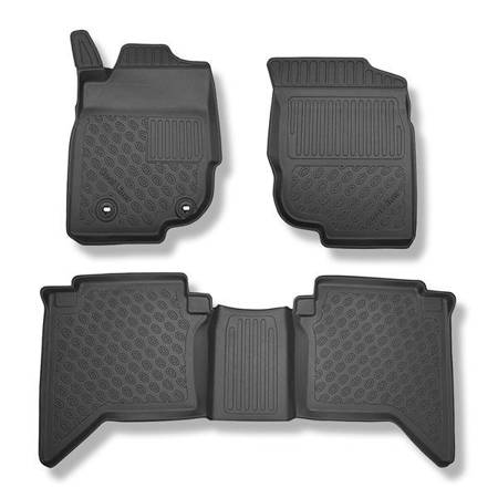 Tapis de sol en TPE pour Toyota Hilux VII Pick-Up (2006-08.2016) - tapis de voiture - noir - Aristar - Cool liner - cabine double