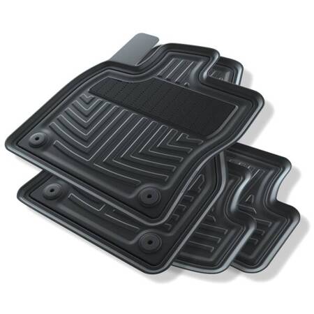 Tapis de sol en caoutchouc pour Volkswagen Golf VII (2012-2020) - tapis de voiture - noir - Geyer & Hosaja - 900/4C