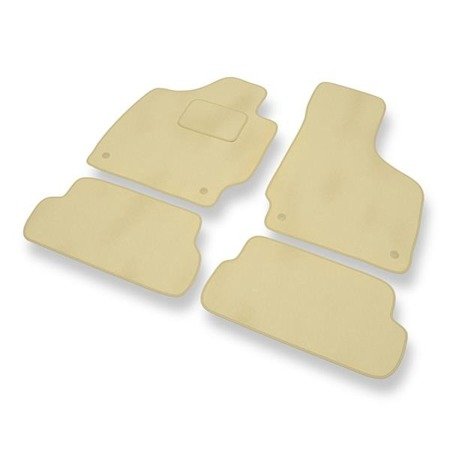 Tapis de sol velours pour Audi TT II 8J (2006-2014) - Premium tapis de voiture - beige - DGS Autodywan