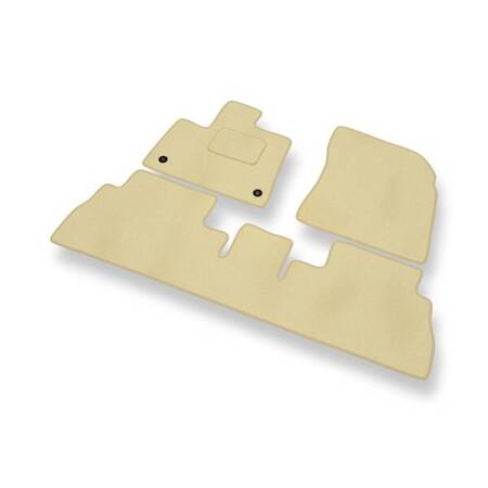 Tapis de sol velours pour Citroen Berlingo (2019-....) - Premium tapis de voiture - beige - DGS Autodywan