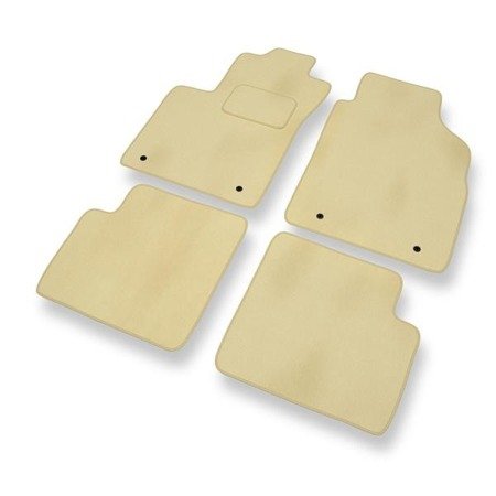 Tapis de sol velours pour Fiat 500 (2012-....) - Premium tapis de voiture - beige - DGS Autodywan