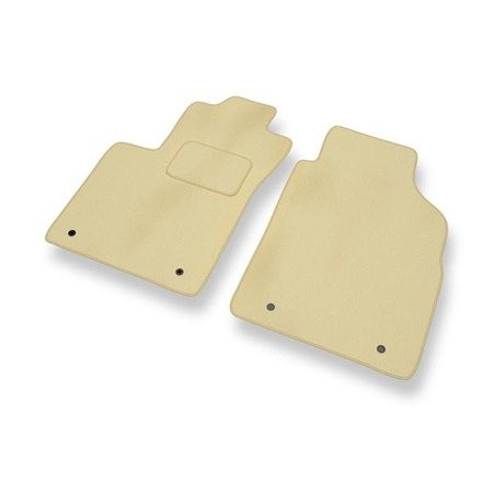 Tapis de sol velours pour Fiat 500 (2012-....) - Premium tapis de voiture - beige - DGS Autodywan