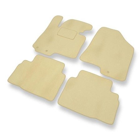 Tapis de sol velours pour Hyundai ix35 (2010-2015) - Premium tapis de voiture - beige - DGS Autodywan