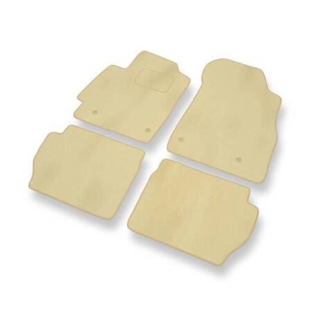 Tapis de sol velours pour Mazda 2 III (2007-2014) - Premium tapis de voiture - beige - DGS Autodywan