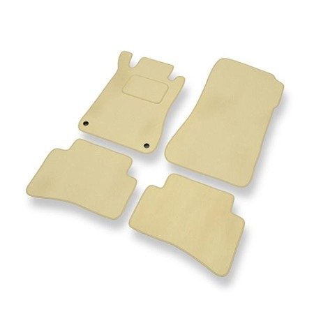 Tapis de sol velours pour Mercedes-Benz Classe C W203 (2000-2007) - Premium tapis de voiture - beige - DGS Autodywan