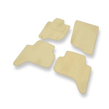 Tapis de sol velours pour Mitsubishi L200 IV (2006-2015) - Premium tapis de voiture - beige - DGS Autodywan