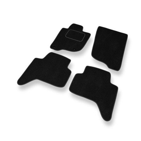 Tapis de sol velours pour Mitsubishi L200 IV (2006-2015) - Premium tapis de voiture - noir - DGS Autodywan