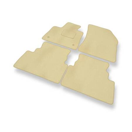 Tapis de sol velours pour Peugeot 3008 II (2016-....) - Premium tapis de voiture - beige - DGS Autodywan