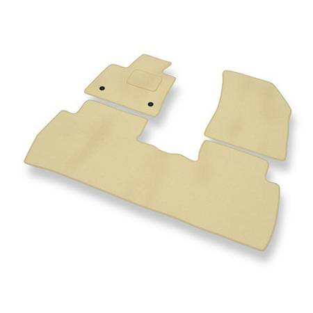 Tapis de sol velours pour Peugeot 5008 (5-places) (2017-....) - Premium tapis de voiture - beige - DGS Autodywan