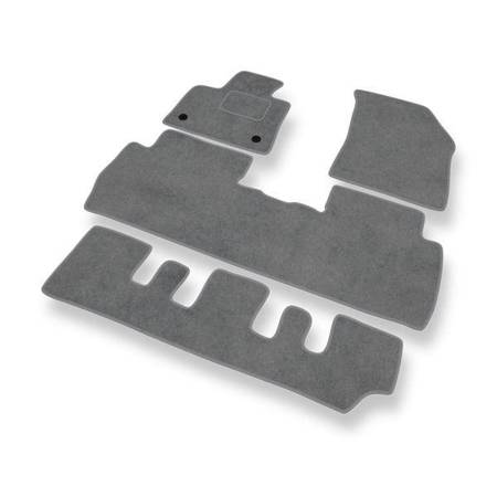 Tapis de sol velours pour Peugeot 5008 (7-places) (2017-....) - Premium tapis de voiture - gris - DGS Autodywan