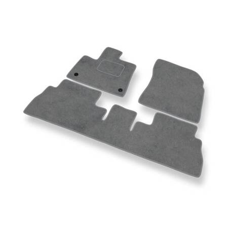 Tapis de sol velours pour Peugeot Rifter (5-places) (2019-....) - Premium tapis de voiture - gris - DGS Autodywan