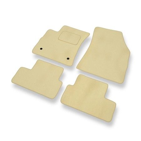 Tapis de sol velours pour Renault Megane IV (2016-....) - Premium tapis de voiture - beige - DGS Autodywan