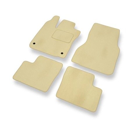 Tapis de sol velours pour Smart ForFour II (2014-....) - Premium tapis de voiture - beige - DGS Autodywan