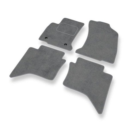 Tapis de sol velours pour Toyota Hilux VIII (2016-....) - Premium tapis de voiture - gris - DGS Autodywan